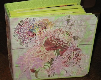 Photo album - "Anise and flowers" - scrapbooking