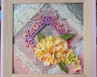 “Lace” painting collage on canvas