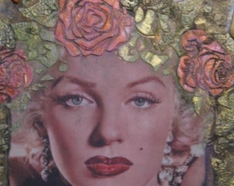 Marylin - Painting on cardboard canvas