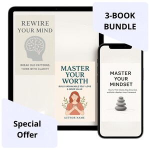 Mindset Reset Trio | 3-in-1 Personal Growth eBook Bundle | Master Your Mindset + Rewire Your Mind + Master Your Worth