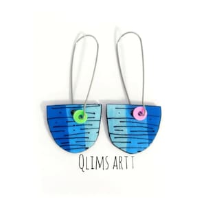 Orecchini di carta Summer Vibes, gioielli di carta fatti a mano leggeri ed ecologici, orecchini pendenti, regalo per insegnante mamma sorella