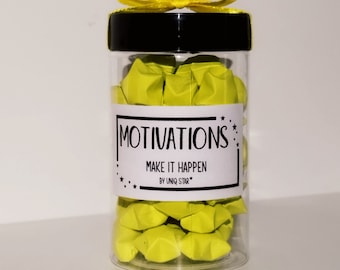 Paper stars in a jar with motivational quotes/origami lucky stars/birthday/pick me up/inspirational gift/motivational gift
