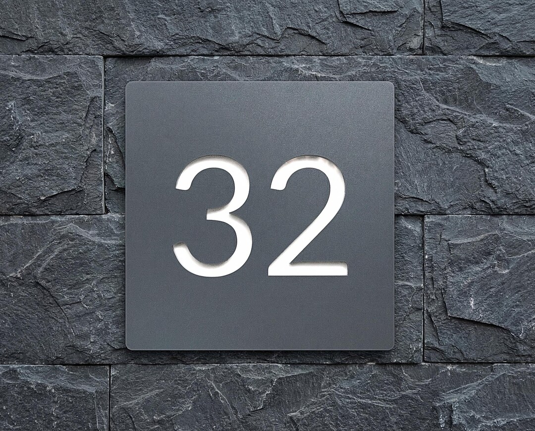 Gray Acrylic Cutout Door Numbers – Modern House Address Sign - Etsy