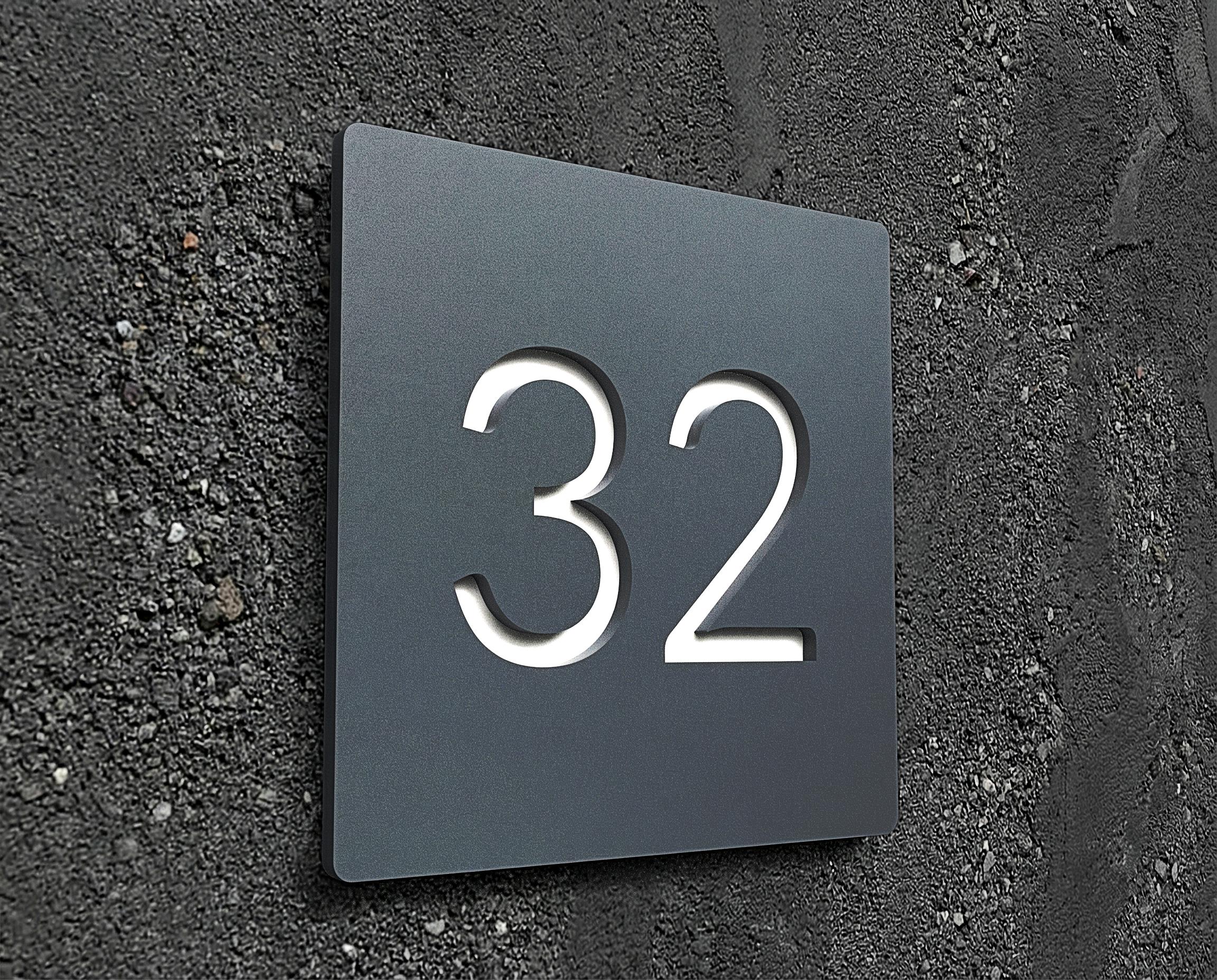 Gray Acrylic Cutout Door Numbers – Modern House Address Sign - Etsy