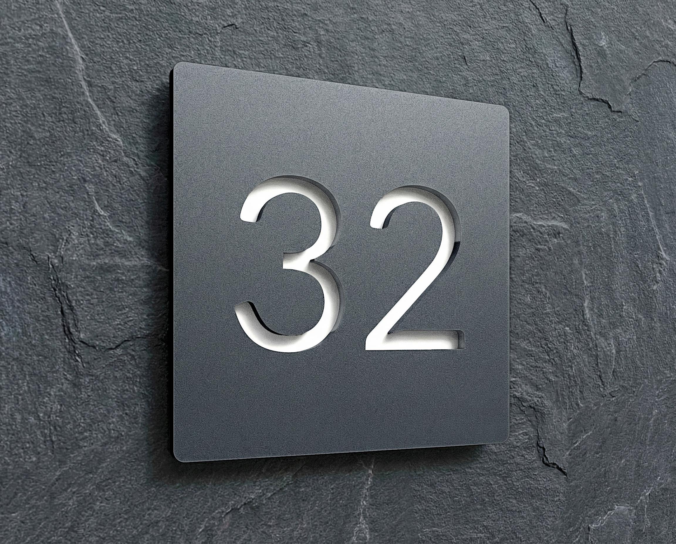 Gray Acrylic Cutout Door Numbers – Modern House Address Sign - Etsy