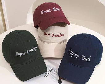 Custom Embroidered Cotton Baseball Hat, Personalized Text, Unisex