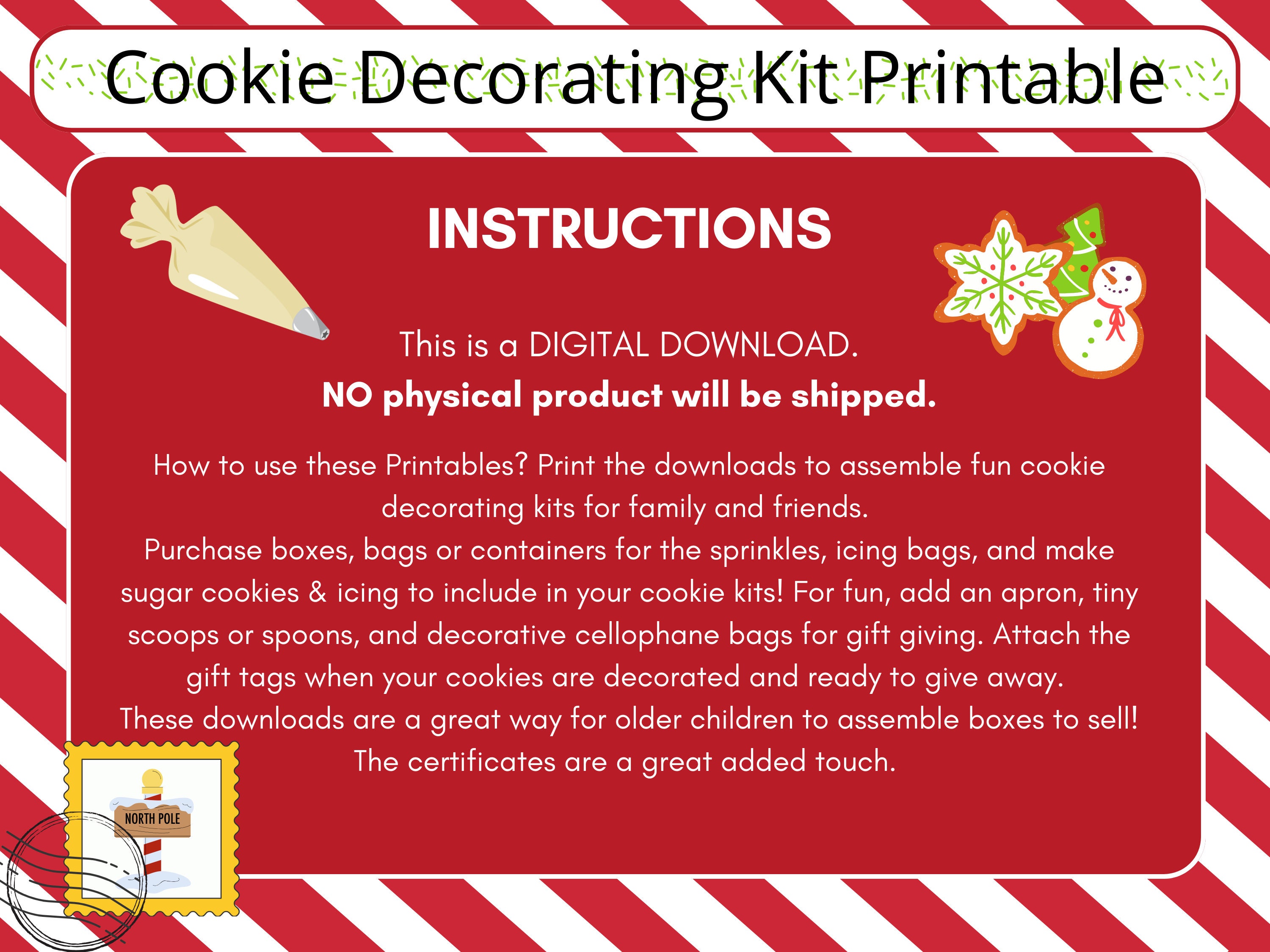 Christmas Cookie Decorating Kit Printable Etsy