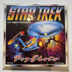 Star Trek Vintage 3D GRUSSKARTE 'No Escape' - (1994) Von Pop Shots lizensiert von ParaMount Photos- NEU & Unbenutzt.