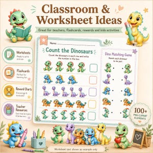 Pacchetto di clipart di dinosauri per bambini, simpatici dinosauri PNG, 102 file PNG, clipart di compleanno a tema dinosauri, clipart per baby shower, clipart per insegnanti, uso commerciale immagine 7