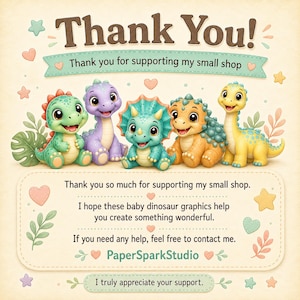 Pacchetto di clipart di dinosauri per bambini, simpatici dinosauri PNG, 102 file PNG, clipart di compleanno a tema dinosauri, clipart per baby shower, clipart per insegnanti, uso commerciale immagine 15