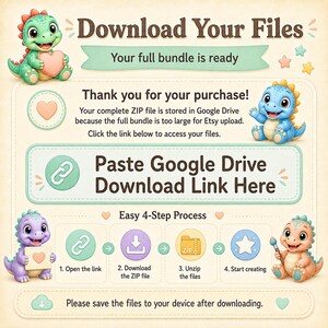 Pacchetto di clipart di dinosauri per bambini, simpatici dinosauri PNG, 102 file PNG, clipart di compleanno a tema dinosauri, clipart per baby shower, clipart per insegnanti, uso commerciale immagine 8