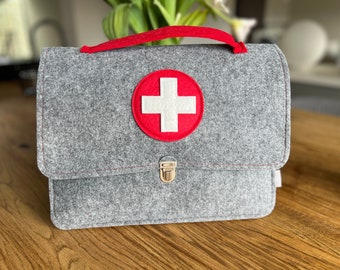 Felt doctor's case for children | Gr. L | Doctor bag | Doctor's case for young and old | 25x33x16 cm (HxWxD)