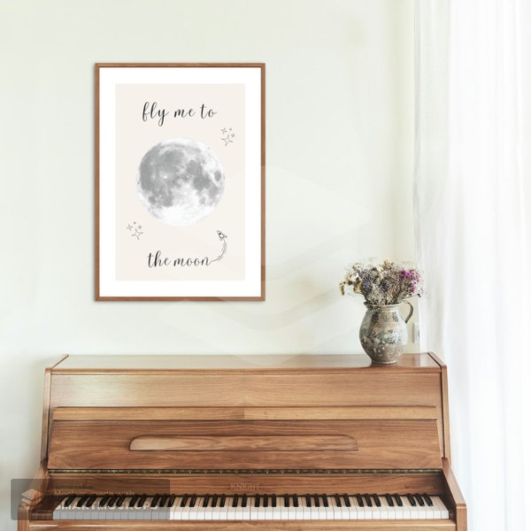 fly me to the moon - Digital Download Frank Sinatra Print Poster Lyrics Poster Printable Wall Art Instant Download
