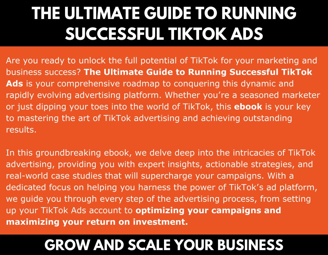 Tiktok Ads Ultimate Guide Ebook, Digital Marketing, Tiktok Marketing ...