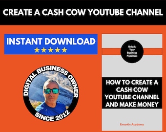 Wie erstelle ich einen Cash Cow Youtube Channel & verdiene Geld Ebook, Youtube Seo Guide Tips, Youtube Views, Digital Marketing, YoutubePassive Income