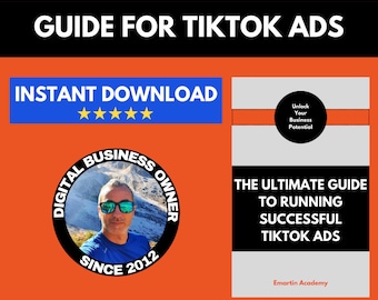 TikTok Ads Ultimate Guide Ebook, Digital Marketing, Tiktok Marketing, Tiktok trending guide, Tick Tock, Social Media, Advertising