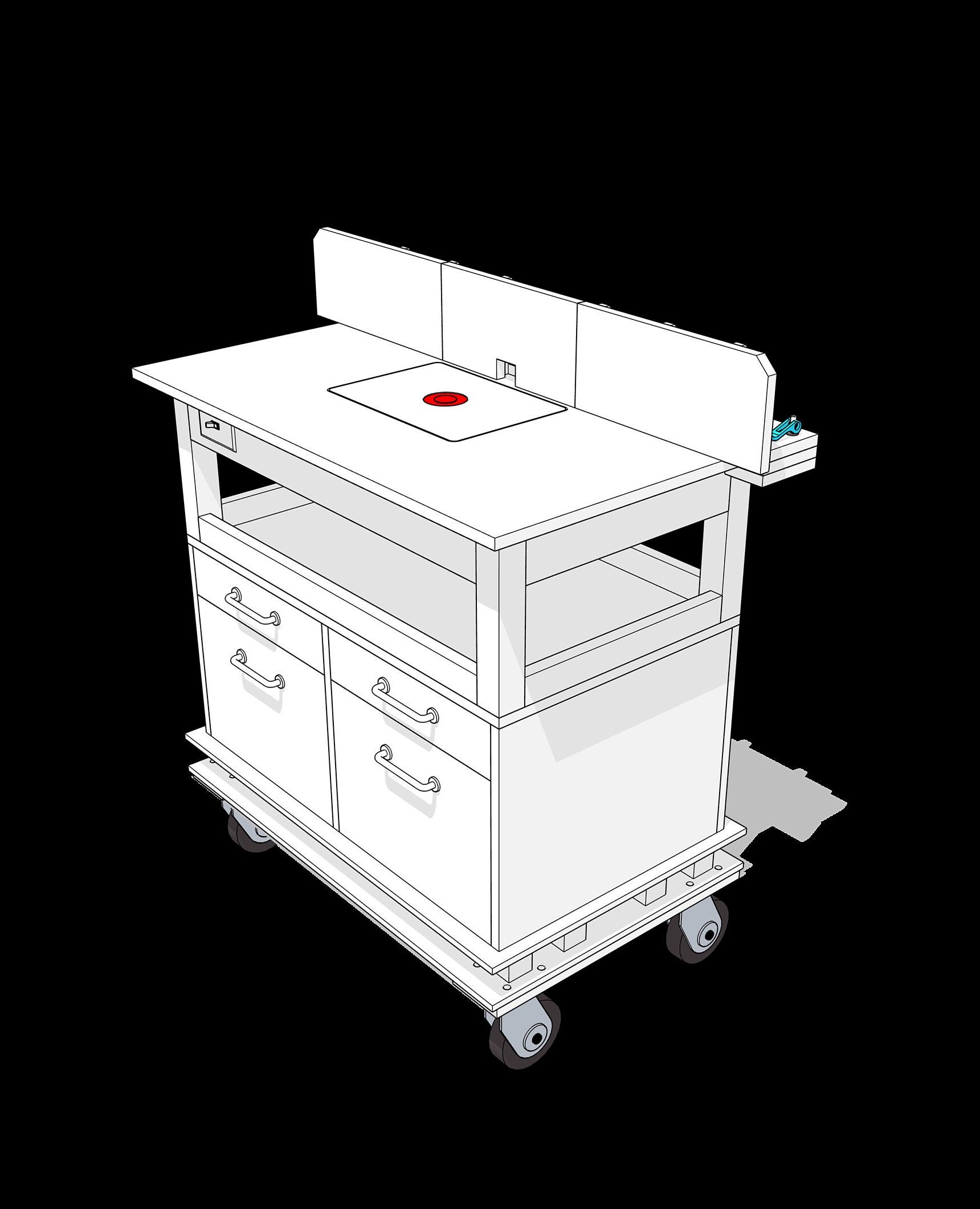 Mobile Router Table | PDF Plans | 3D, 2D Drawings | Step by Step ...
