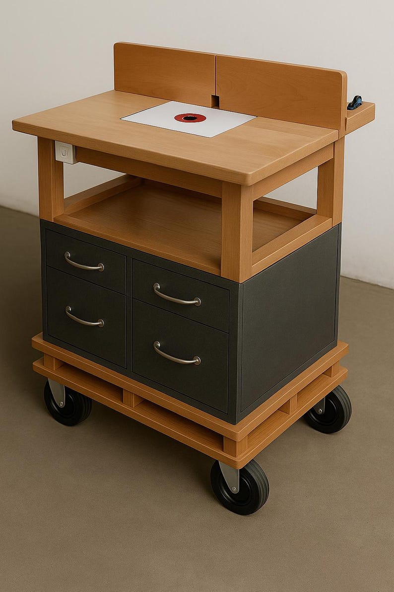 Mobile Router Table | PDF Plans | 3D, 2D Drawings | Step by Step ...