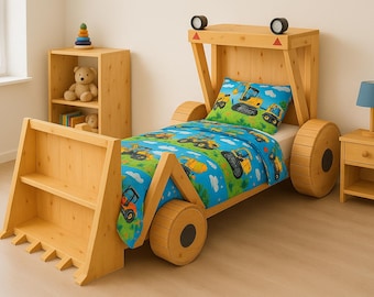 Progetti fai da te per cassone di camion da cantiere per due persone (PDF) – Camion con pala gommata – Costruisci la cameretta perfetta per i tuoi bambini!