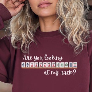 Sudadera de Mahjong, ¿Estás mirando mi estante?, Mahjong divertido, Mahjong lindo, camiseta de juego, sudadera de Mah-jongg, regalo para mamá, Mahgal