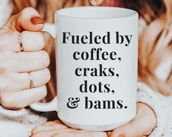 Mahjong Coffee Mug, Fueled by Coffee Craks Dots Bams, Funny Mother's Day Gift, Funny Mahjong Gift