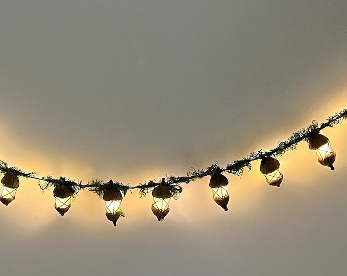 Acorn Lantern Chain | Handmade Miniature Fairy Lights