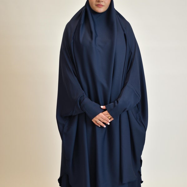 3 piece jilbab set Dark Blue Size length 54
