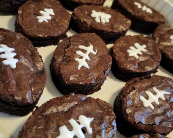 Football Brownies Triple Chocolate Fudgy Superbowl Party Tailgating