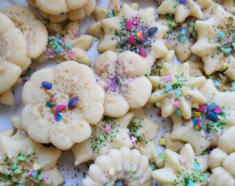 Homemade Cream Cheese Spritz Butter Cookies Easter Spring Cookies Made to Order