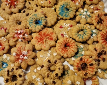 Homemade Cream Cheese Spritz Butter Cookies Holiday Gifts Christmas Cookies Made to Order