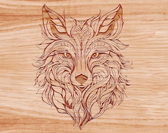 Fox Mandala Laser Cut File, Layered 3D Fox Head SVG, Forest Animal Engraving Design, Glowforge and CNC Compatible, Woodland Wall Art