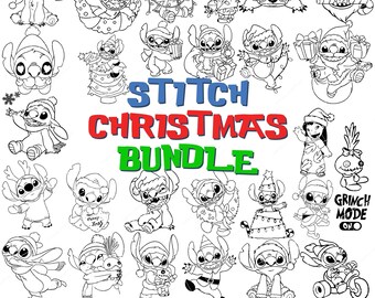 38 Stitch Christmas SVG PNG files, stitch svg, stitch bundle, stitch png, stitch clipart, lilo and stitch svg, cricut svg, silhouette svg