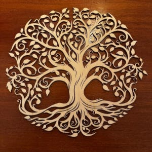 Tree of Life SVG PNG | Sacred Geometry Tree Clipart for Cricut | Laser Cut Tree Sign | Intricate Tree of Life Vector for Engraving Print