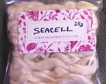 Discovery Pak of Plant-based Seacell Fiber Combed Top/Roving Spinning or Blending Fiber 25g Spinner's Study