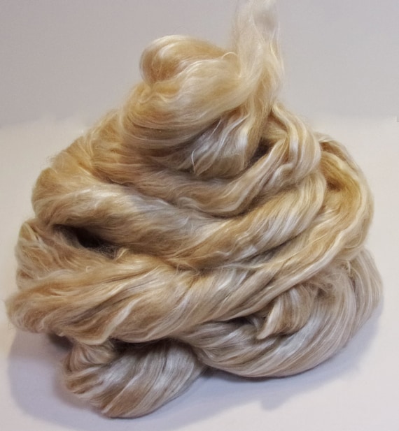 Luxury Camel/Tussah Silk 50/50 Blend Combed Top / Roving Spinning or Felting Fiber 4 oz.