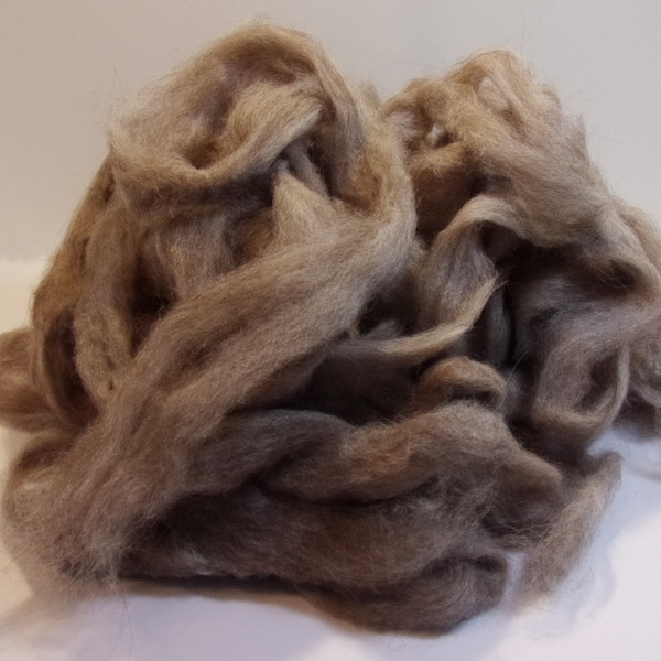 New England Grown Alpaca Roving Rose Grey for Spinning 4 oz.