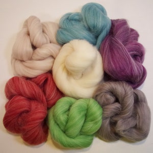 Alpine Collection Merino / Alpaca Blends 67/33 Combed Top / Roving 7 colors for Blending and Spinning 25 g of each