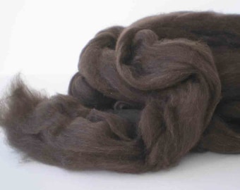Luxury Dark Brown Yak Combed Top / Roving Spinning or Felting Fiber 4 oz.