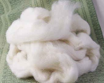 Lonk Wool Natural White Combed Top / Roving Spinning or Felting Fiber 4 oz.