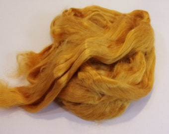 Natural Red Eri Silk Combed Top / Roving Spinning, Blending, or Felting Fiber 25 gm