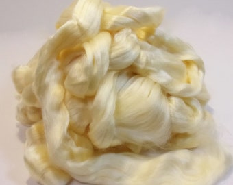 Natural Yellow Eri Silk Combed Top / Roving Spinning, Blending, or Felting Fiber 100 gm