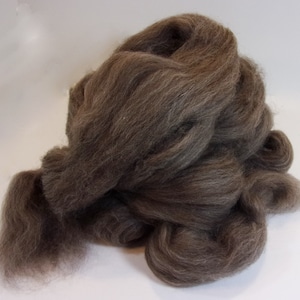 Brown BFL Wool Combed Top / Roving  Spinning or Felting Fiber 4 oz.