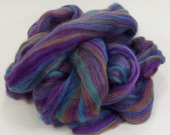 Dyed Superfine Merino/Stellina Blend "Ametrine" Combed Top Spinning or Felting Fiber 4 oz.