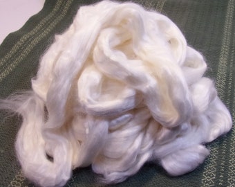Natural White Eri Silk Combed Top / Roving Spinning, Blending, or Felting Fiber 100 gm