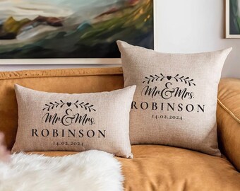 Wedding Gifts For Couple, Custom Pillow Cover, Weddings Gifts, Wedding Gift, Monogram Pillow, Wedding Gifts, Personalized Pillow, Mr And Mrs