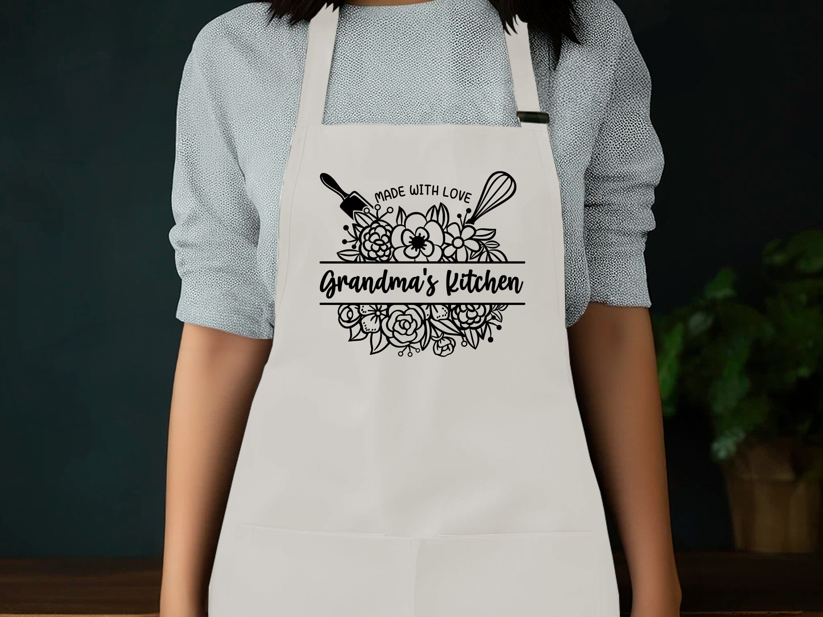 Discover Personalized Apron For Women, Personalized Apron, Mothers Day Gift, Kitchen Apron, Gift For Mom, Gift For Grandma, Gift for Her, Cute Apron