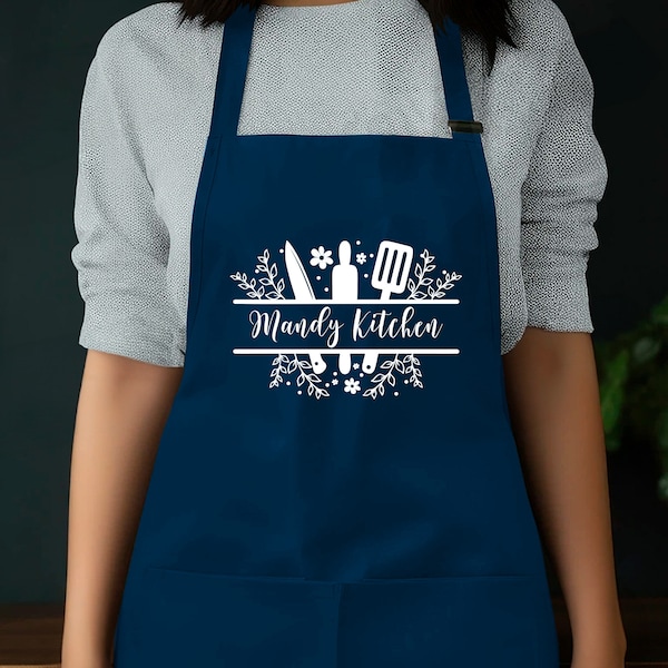 Personalized Apron, Name Apron, Personalized Apron For Women, Custom Apron, Cooking Apron, Baking Apron, Apron With Pocket, Gift For Grandma