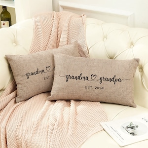 Grandma and Grandpa Pillow, New Grandparent Gift, Grandma Pillow, Grandpa Pillow, Baby Reveal, Family Pillow, Baby Announcement Pillow
