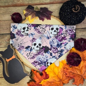 Personalized Halloween Skull Floral Bandana