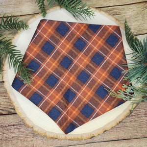 Personalized Brown Autumn Plaid Bandana